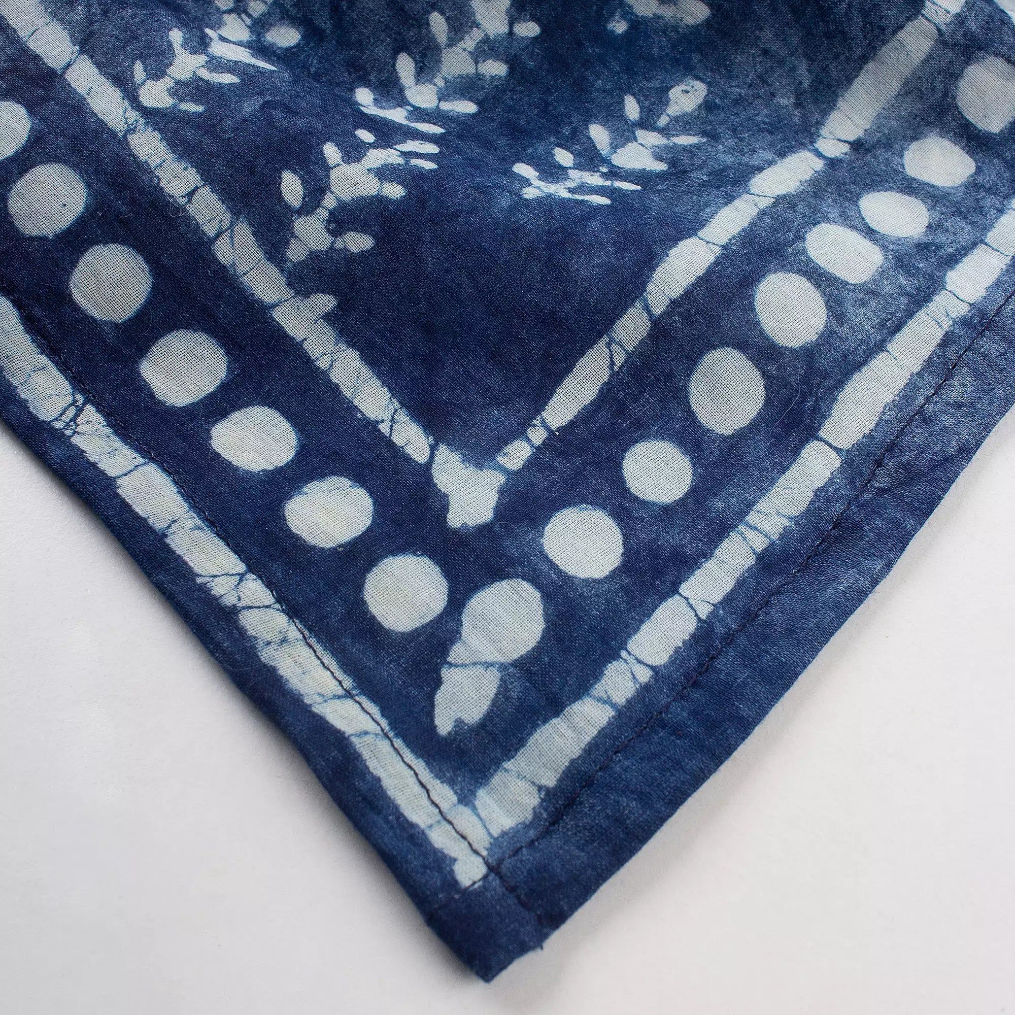 Indigo Hand Block Printed Cotton Head Bandana for Men 586